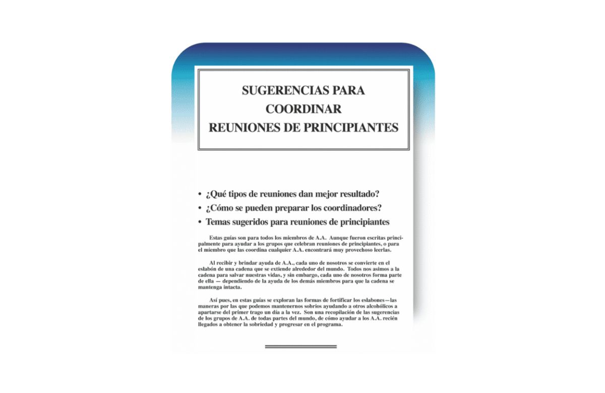 Sugerencias para coordinar reunión de principiantes
